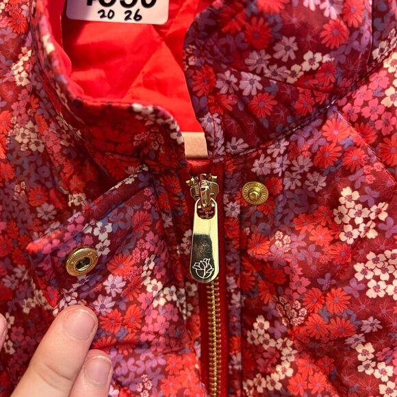 Draper James Womens Pink Quilted Jacket S Floral Full Zip Long Sleeve Cottagecor - Picture 5 of 8